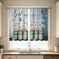 thumbnail image 4 of Mason Jar Daisy Butterfly God Quote Kitchen Curtain,Short Panel Window Valance for Sink,Breakfast Nook,Home Decor, 4 of 5