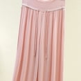 thumbnail image 5 of Womens Plus Size Wide Leg Palazzo Pants Drawstring Elastic Waist Pleated Flowy Trousers Fashion Vacation Workout Pants Pink, 5 of 5