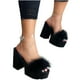 thumbnail image 2 of Sandalias inclinadas de fondo grueso para mujer Zapatos de plataforma con cuña de tacón alto sólido Wmkox8yii  shjk5658, 2 of 4