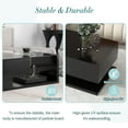 thumbnail image 6 of MAYEERTY Modern Coffee Table with Tempered Glass, Wooden Cocktail Table with High-Gloss UV Surface, 2-Tier Rectangle Center Table for Living Room, Black, 6 of 9