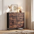 thumbnail image 4 of CONCETTA 10-Drawer Fabric Dresser, Large Storage Tower for Bedroom, Closet, Living Room, Rustic Brown, 4 of 8