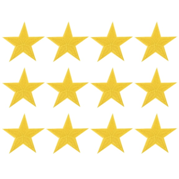 Uxcell 12Pack Iron on Star Patches, Sew on Star Embroidered Patches, DIY Applique Repair Patch for Crafts, 82mm Yellow