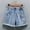 Blue, variant on Lilgiuy Little Girls Summer Denim Shorts Ripped Frayed Raw Hem Simple Design Thin Elastic Waistband Shorts for 4-15 Years