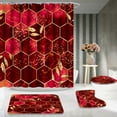 thumbnail image 5 of Brythos 4Pcs Shower Curtain Set,Bathroom Rug Set,Bathroom Sets,Style13,72"X72", 5 of 6