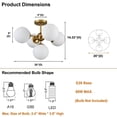 thumbnail image 6 of Claxy 5-Light Brass Semi Flush Mount Light with Sputnik Globe Milk Glass Shade, 6 of 6