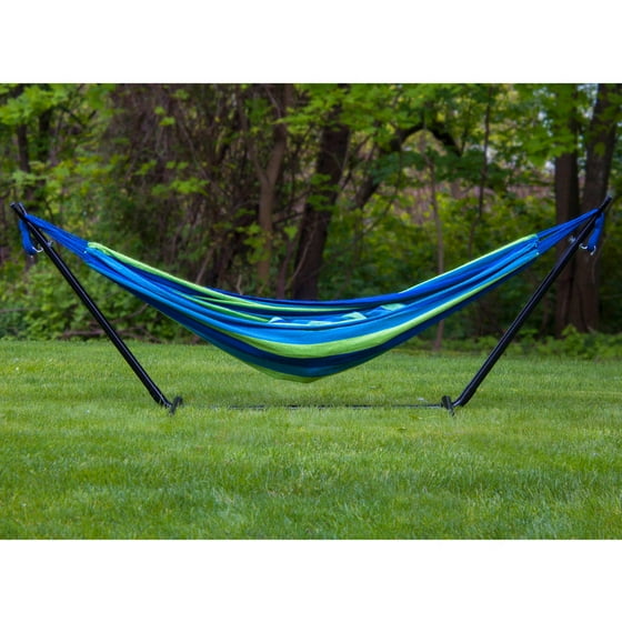 Sorbus Double Hammock With Steel Stand Two Person Adjule Sorbus Double Hammock With Steel Stand Two Person Adjule Bed Storage Carrying Case Included Blue Green Com