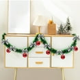 thumbnail image 2 of Christmas Tinsel Garland with Xmas Balls and Red Bows, for Kitchen Cabinets Mantel Wall Decor, New Christmas Tree Garlands Mardi Gras Decor Stair Railing Garlands Streamer, Indoor and Outdoor, 2 of 6