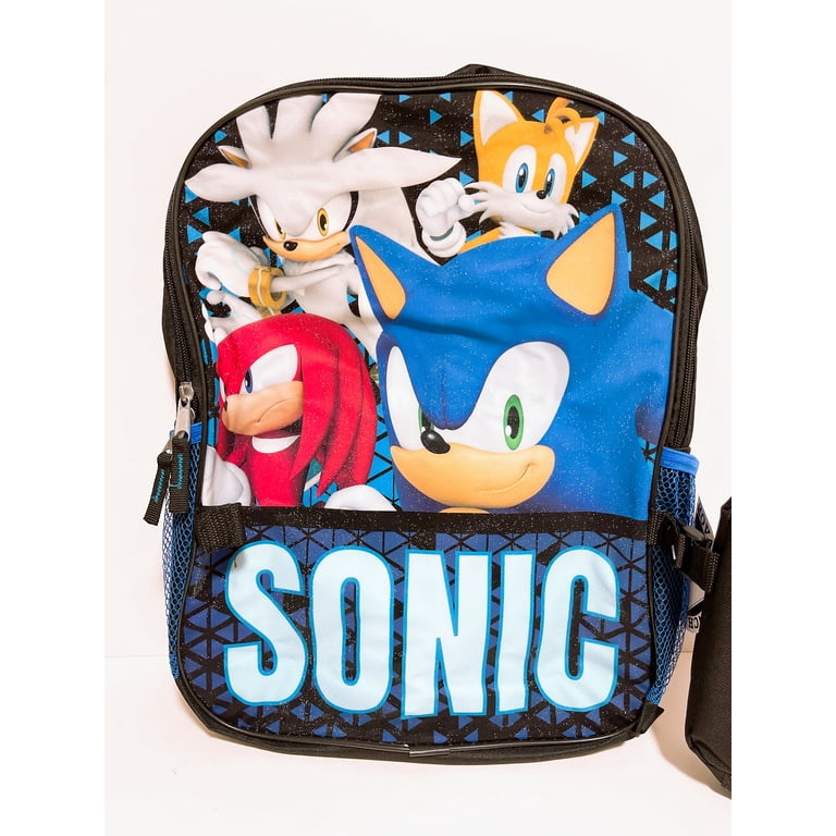 Sonic The Hedgehog Kids Lunch Bag - 3 Piece Set - Bag, Water