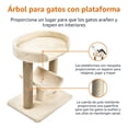 thumbnail image 2 of Árbol rascador multiplataforma con poste rascador para gatos de interior de hasta 11,3kg, 45,7cm x 35,6cm x 55,9cm, beige, 2 of 3