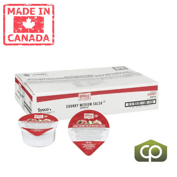 House Recipe Cl Salsa Chunky Medium Portion Cup 85ML (48/Case) - Canadian Made