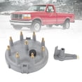 thumbnail image 1 of Ignition Distributor Cap Rotor Kit DC12V 8233 Brass Terminals Replacement Top of Distributor Screw In for Bronco E-150 E-250 V8 5.0L 5.8L Cars, 1 of 7