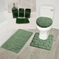 thumbnail image 2 of Complete Bathroom Set For Bathroom 3PC Rug Rock Hunter Memory Foam 1 Mat/ 1 Contour Non Slip , 1 Lid Cover with Matching + 4pc Ceramic Accesories, 2 of 3