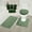 HUNTER, variant on Complete Bathroom Set For Bathroom 3PC Rug Rock Black Memory Foam 1 Mat/ 1 Contour Non Slip , 1 Lid Cover with Matching + 4pc Ceramic Accesories