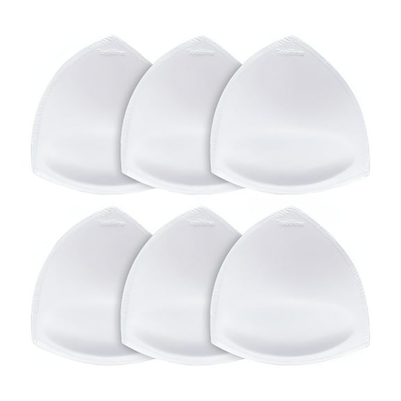 TELOLY 3Pairs White Triangle-shaped Bra Insert Breathable Sponge Bra Inserts Cup Push Up Sports Bra Pad Enlargement Enhancer for Women Girls