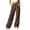 Coffee, variant on Zynoxe Women's High Waisted Pants Elastic Waistband Drawstring Lounge Pants Comfy Corduroy Wide Leg Pants for Women Fashionable Solid Color Casual Trousers with Side Pockets