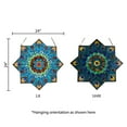 thumbnail image 5 of River of Goods  24-inch Tiffany-style Stained Glass Peacock Star Window Panel - 24"L x 0.25"W x 24"H, 5 of 7