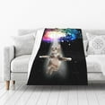 thumbnail image 4 of Funny Cat Blanket Cute Cat Lover Gifts Throw Blankets for Girls Boys Adult Women Men Kids Plush Cozy Flannel Fleece Ultra Soft Fuzzy Nebula Galaxy Kitten Party Blanket 50"X40", 4 of 6