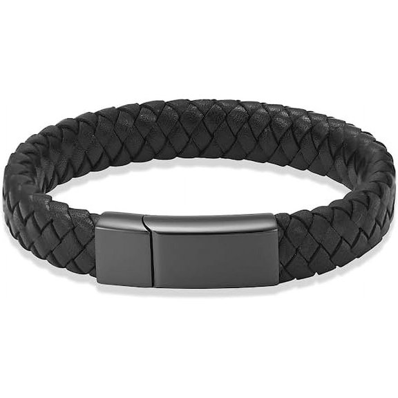 Genuine Leather Cremation Bracelet for Ashes Cremation Jewelry Keepsake Memorial Cuff Urn Bangle for Ashes Braided Leather Wristband Ashes Bracelet for Men for Women