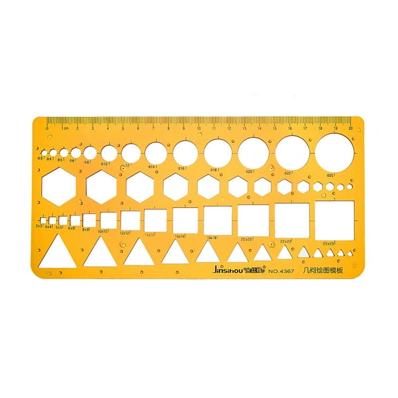 Geometric Drawing Template Circles Squares Triangle Geometric Ruler Stencil Measuring Tool