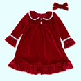 thumbnail image 1 of Pijamas de Navidad para niños, conjunto de pijamas familiares para mujeres, niñas, bebés, hombres, ropa de salón de terciopelo rojo y blanco, invierno 2023, 1 of 4