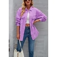 thumbnail image 2 of Solid Color Distressed Jacket, Light Purple, Large, 2 of 5