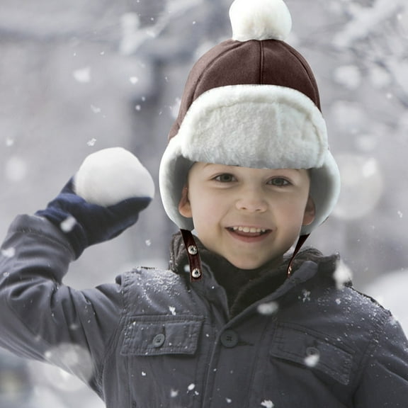 Hwmodou Toddler Winter Hat Outdoor Autumn Warm Baby Boy Girl Children Cute Ear Protections Cap Hat Kids Beanie