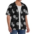 thumbnail image 2 of Sikiie White Flower Dandelion Men's Cuban Shirt, Hawaiian Shirts, Business Casual Button Down Shirts, Short Sleeve Shirt-XX-Large, 2 of 5
