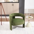 thumbnail image 3 of CQSXDA Mid-Century Modern Velvet Accent Chair Single Sofa with Wooden Legs for Living Room or Bedroom, Green, 3 of 12