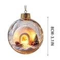 thumbnail image 3 of Lighted Christmas Ball Ornaments Clear Miniature Winter Scene Baubles with Glowing LED for Holiday Tree Decor, 3 of 7