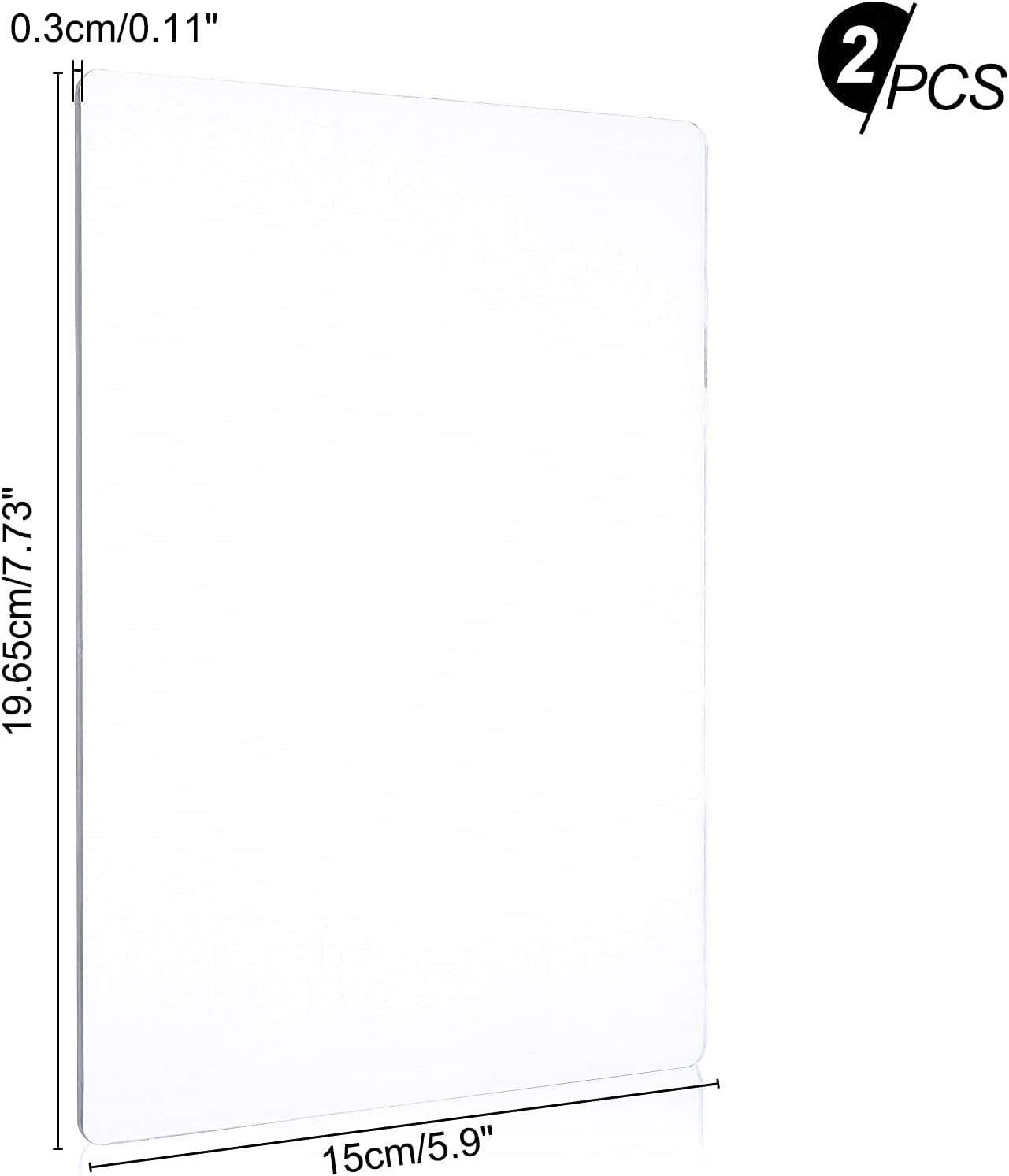2PCS Acrylic Cutting Pads Transparent Die Cutting Plates Die Cutting Mat for Die Cutting Work Crafting -7.7 x 6 Inch Clear DIY