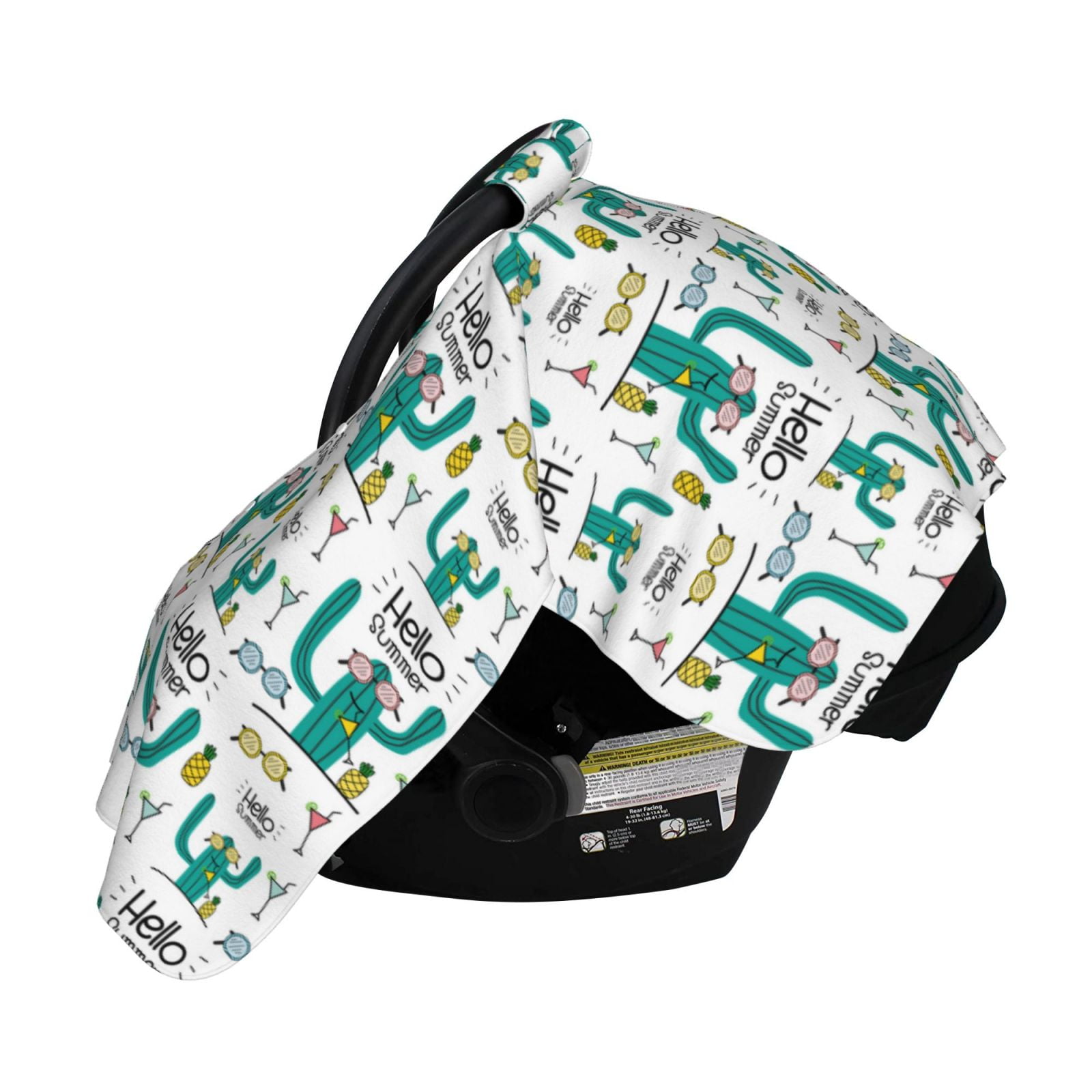 Naloa Hello Summer Baby Car Seat Cover, Breathable Baby Carrier Cover, Multiuse Baby Carrier Cover & Nursing Breastfeeding Cover