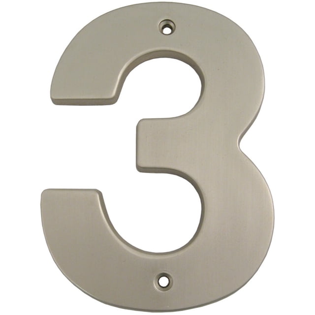 Número de Casa 3 Stone Harbor Hardware Níquel Satinado 13 cm