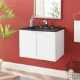 thumbnail image 2 of Modway Maybelle Modern Wood Wall-Mount Bathroom Vanity in White/Black, 2 of 8
