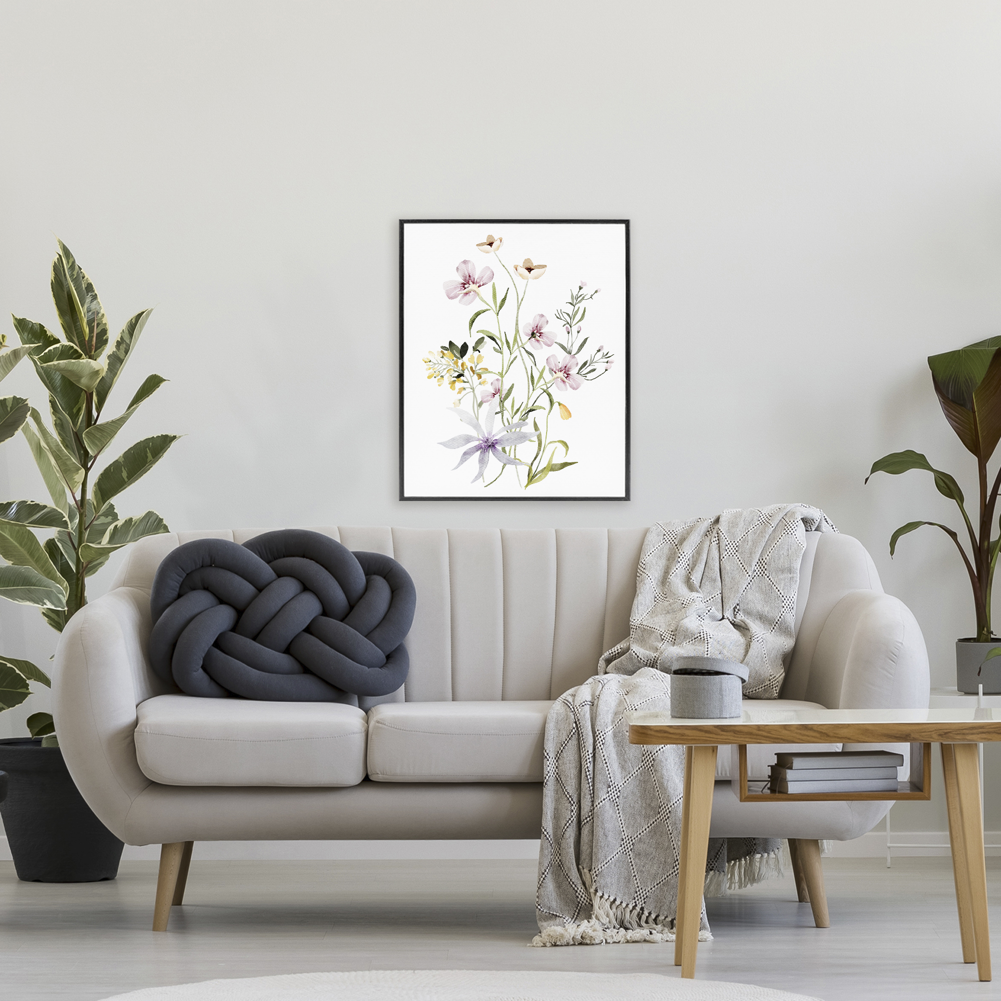 Floral Foliage Bundle Black Framed Giclee Art, design by Lettered and Lined