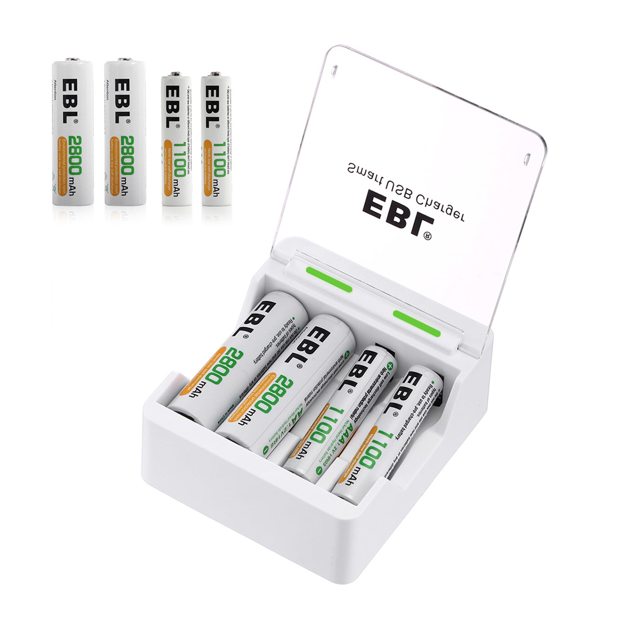 4 Pack EBL 1100mAh Super Capacity AAA Rechargeable Batteries AAA