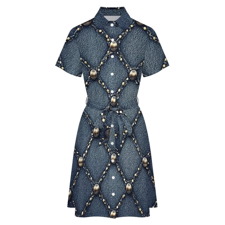 chinese dress ladies Studded Waist Boucce Fringe A-Line Jumper main image 1