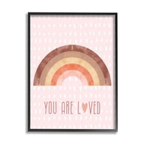 Stupell Industries You Are Loved Patterned Landscape Painting Black Framed Art Print Wall Art, 16 x 20