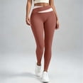 thumbnail image 5 of Dzrciro Yoga Pants Women, Plus Size Elastic High Waist Color Block Cross Yoga Leggings, Breathale Soft Daily Walking Bottoms S-3XL, 5 of 7