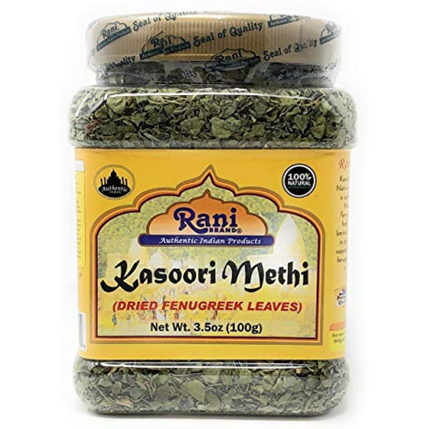 Rani Fenugreek Leaves Dried, All Natural (Kasoori Methi) 100g (3.5oz