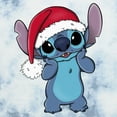 thumbnail image 2 of Junior's Lilo & Stitch Santa Stitch Surprise Graphic Crop T-Shirt White/Blue Large, 2 of 4