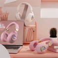 thumbnail image 4 of Kids Headphones with Mic LED Light Up 3D Cat Wireless Kids Headphones Adjustable Headband Over Ear Headsets, 4 of 9