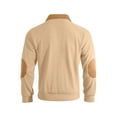 thumbnail image 4 of TOUMENY Men Zip Sweater Casual Long Sleeve Solid Slim Fit Pullover Fall Winter Fashion Trendy Turtleneck Tops Khaki L, 4 of 7