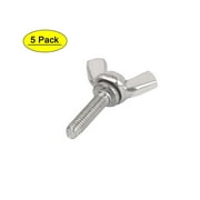Uxcell M4 0.7mm Pitch 304 Stainless Steel Wing Butterfly Thumb Screw Metric (5-pack)