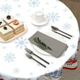 thumbnail image 6 of Christmas Tablecloth Round 60 Inch Grey Green Winter Table Cloth Washable Snowman Snowflake Trees Decorative Outdoor Table Cover for Kitchen Dining Holiday Party Picnic Indoor Home Decor, 6 of 6