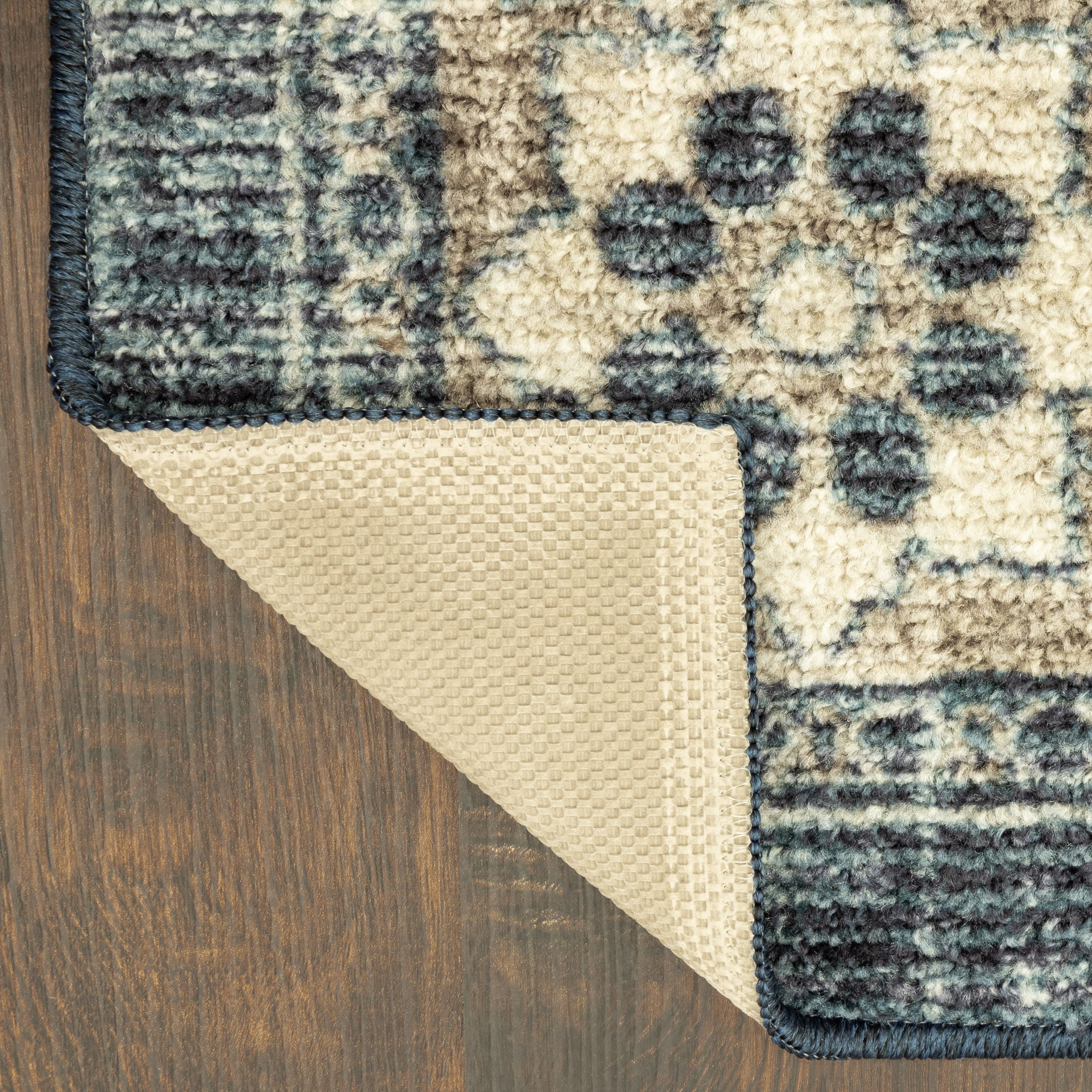 Mainstays Distressed Vintage Blue Persian Indoor Area Rug, 4'x5'4"