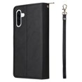 thumbnail image 3 of For Samsung Galaxy A37 5G Wallet Phone Case With 9 Card Holder Zipper Pocket, Magnetic Closure Premium PU Leather Flip Case With Wrist Strap,Black,For Galaxy A37 5G, 3 of 10