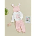 thumbnail image 3 of Inevnen My First Easter Baby Girl Boy Outfits 3PCS Infant Romper Bunny Pants Hat Clothes Set, 3 of 9