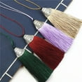thumbnail image 5 of U8MO Wholesale 100X Metal Cap Ice Silk Tassels Jewelry making earrings Pendants 8cm-3# royalblue-100pcs, 5 of 8