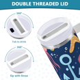 thumbnail image 3 of Yayeee 40oz Stainless Steel Tumbler with Straw and Handle Double-Wall Insulated Travel Water Bottle, Pink Jellyfish, 3 of 8