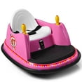 thumbnail image 1 of Gymax 6V Kids Ride On Bumper Car Vehicle 360° Spin Race Toy w/ Remote Control Pink, 1 of 10